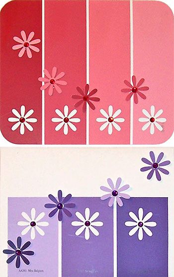 paint_chip_cards Paint Samples Crafts, Paint Swatch Art, Paint Chip Cards, Birthdays Cards, Paint Sample Cards, Paint Chip Crafts, Paint Chip Art, Paint Charts, Chip Art