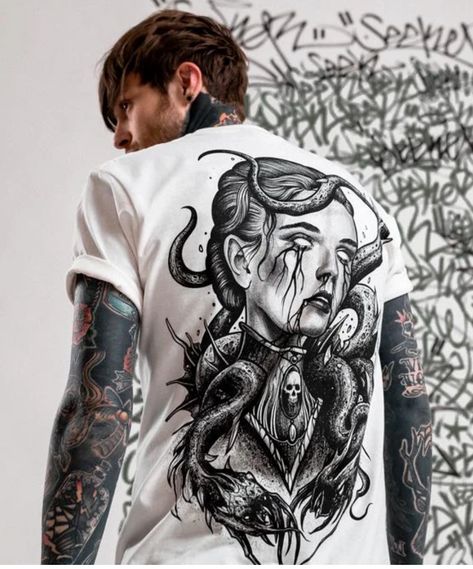 Demon Empress, Artist Style Clothing, Tattoo Tshirt Design, Stay Cold Apparel, Dope Hats, Cool Shirt Designs, Tattoo Clothing, Tattoo T Shirts, Artist Outfit