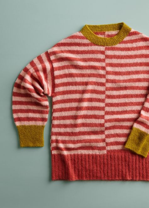 Purl Bee, Striped Knitted Sweater, Purl Soho, Yarn Inspiration, Rose Sweater, Beautiful Knitting, Stockinette Stitch, Sweater Knitting Patterns, Knitting Techniques