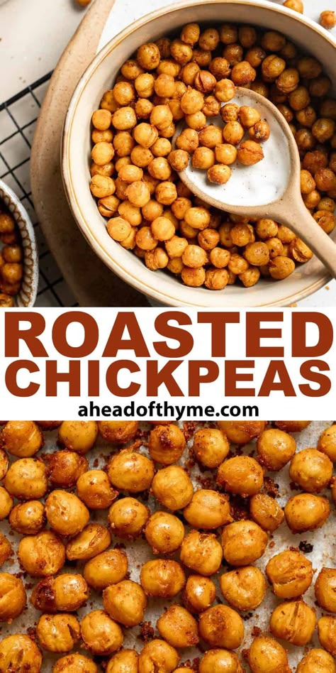 Roasted Chickpeas Roasted Chickpeas Oven, Chick Peas Roasted, Chickpeas Snack, Honey Roasted Chickpeas, Chickpeas Roasted, Oven Roasted Chickpeas, Chickpea Recipe, Chickpea Recipes Roasted, High Fiber Snacks