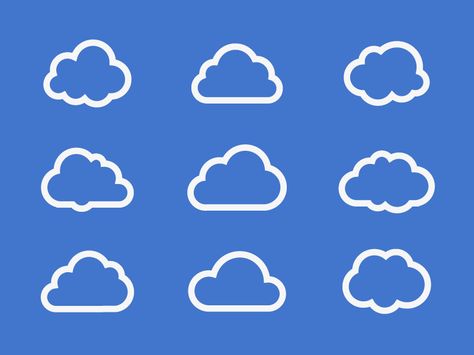 Set of Cloud Icons Cloud Logo Aesthetic, Cloud Logo Design, Cloud Symbol, Cloud Graphic, Joy Logo, Cloud Logo, Yellow Cloud, Baby Announcement Pictures, Logo Cloud