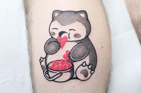 Snorlax Tattoo, Hugo Tattooer, Anime Tattoo Designs, Easy Tattoos, Pikachu Tattoo, Explore Tattoo, Pokemon Tattoo, Anime Tattoo, Tattoo Stencil Outline