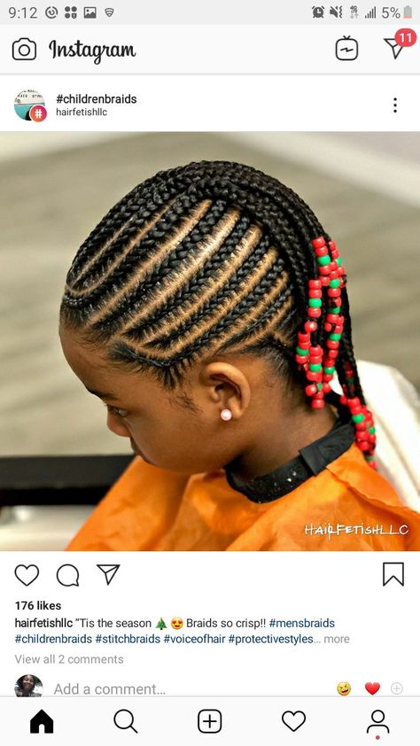 Free Hand Hairstyles African Kids, Braided Mohawk Black Hair Kids, Kids Cornrow Hairstyles, Toddler Braided Hairstyles, Toddler Braids, Black Kids Braids Hairstyles, Kids Style Hair, Kids Braids, Lil Girl Hairstyles