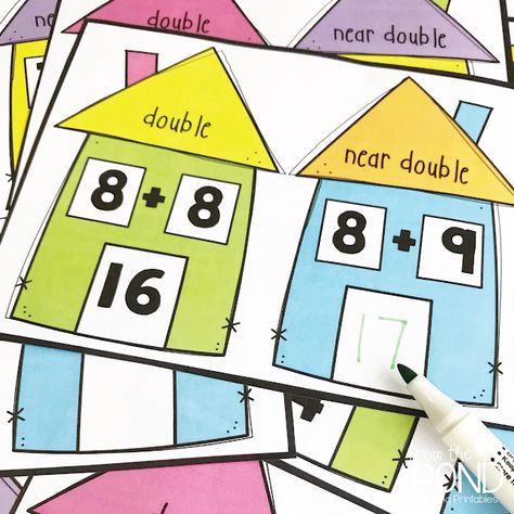 Doubles Activities Grade 2, Near Doubles Worksheet, Math Doubles Activities, Doubles Plus 1 Activities, Doubles Craft First Grade, Doubles And Near Doubles Activities, Doubles Plus 1 Anchor Chart, Doubles Math Craft, Near Doubles Activities