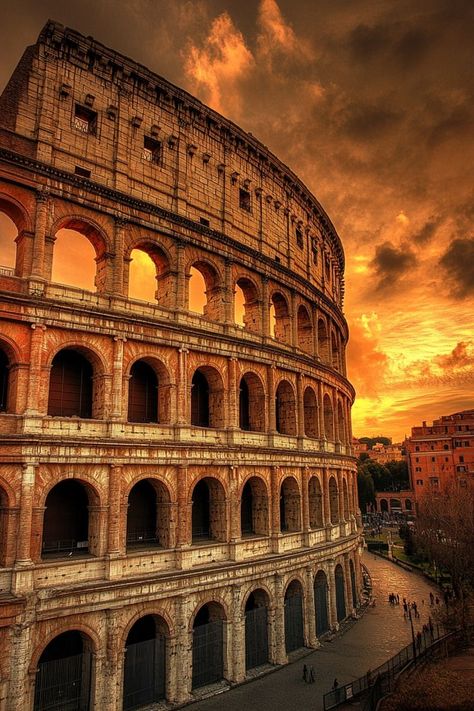 World Famous Places, Colosseum Italy, The Colosseum Rome, Rome Italy Colosseum, History Tattoos, Colosseum Rome, Roman Architecture, The Colosseum, Famous Places