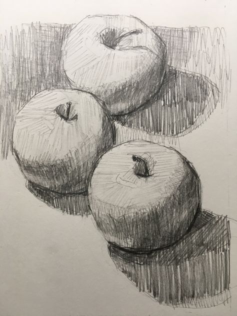 Sketches Still Life, Apple Drawing, Drawing Apple, Fruit Sketch, Art Painting Gallery, Still Life Drawing, Sketch Inspiration, Big Art, Pencil Art Drawings