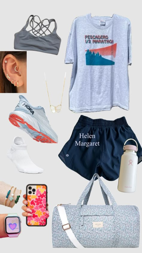 Running Shorts Outfit Aesthetic, Athletic Summer Outfit, Cute Running Outfits, Running Shorts Outfit, Summer Athletic Outfits, Church Camp Outfits, Summer Outfits Athletic, Sporty Summer Outfits, Track Outfits