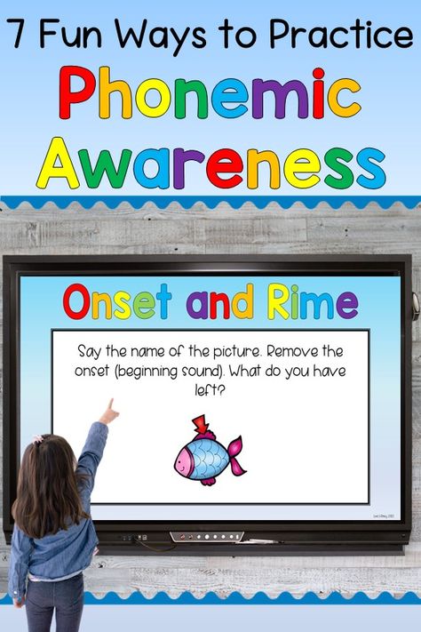 7 Fun Ways to Practice Phonemic Awareness in the kindergarten classroom. Phonemic awareness games and activities Rhyming Activities Kindergarten, Kindergarten Phonemic Awareness, Phonemic Awareness Games, Phonemic Awareness Kindergarten, Freezing Tomatoes, Transition Songs, Rhyming Games, Reading Tutor, Phonological Awareness Activities