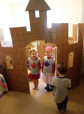 Build A Castle, Knight Birthday Party, Indoor Play Area, Cardboard Castle, Knight Party, Preschool Rooms, Dramatic Play Preschool, Dramatic Play Area, Folding Origami