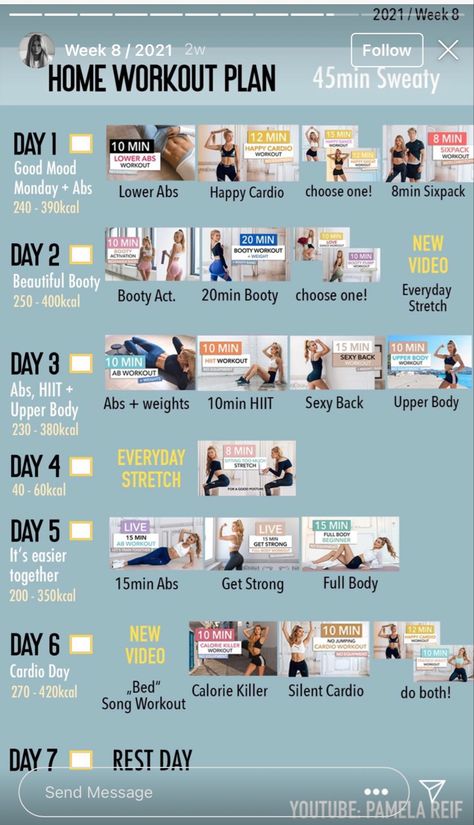 Pamela Reif Pamela Rief, Intense Workout Plan, Cardio Boxing Workout, Lower Workout, Pamela Reif Workout Plan, 20 Min Workout, Free Workout Programs, 10 Min Workout, Sixpack Workout