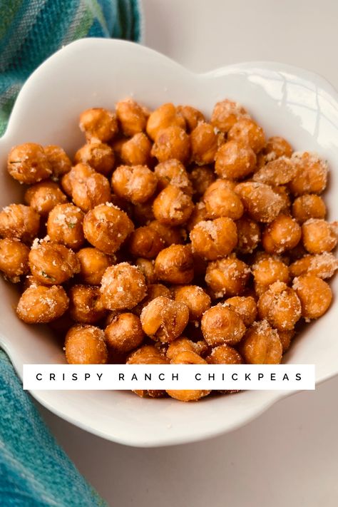 Ranch Roasted Chickpeas, Ranch Powder Recipe Meals, Dry Roasted Chickpeas, Ranch Chickpeas, Flavored Chickpeas, Legume Recipes, Roasted Garbanzo Beans, Garbanzo Bean Recipes, Ranch Powder