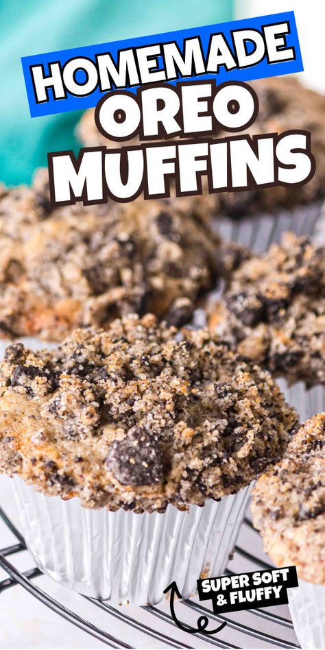 Delicious Oreo muffin recipe Dessert Pairing, Fluffy Blueberry Muffins, Oreo Muffins, Gluten Free Oreos, Repurpose Leftovers, Zucchini Loaf, Classic Banana Bread, Cookies To Bake, Oreo Flavors