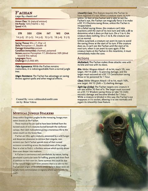 Creatures Rpg, Dnd Statblocks, Dnd Encounters, Dnd Resources, 5e Monsters, Dnd Creatures, Dnd Monster, Monster Manual, Dnd Npc