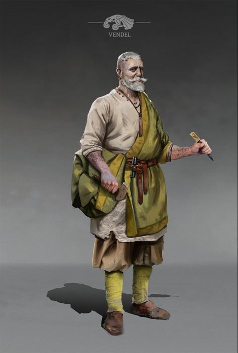 ArtStation - Ybir, The Runemaster, Patrik Antonescu Commoner Character Design, Viking Character Art, Vendel Period, Dragon Age Rpg, Assassin's Creed Valhalla, Viking Culture, Cthulhu Mythos, Roleplay Characters, 11th Century