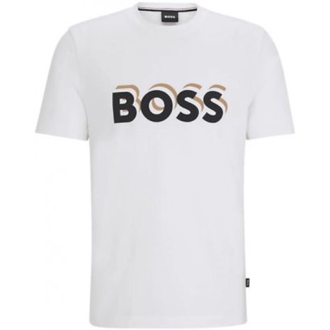 Size: Various Color: White Condition: New With Tags Boss T Shirt, Hugo Boss Man, Cotton Logo, T-shirt Polos, Hugo Boss, Tshirt Logo, Tshirt Print, Print T Shirt, Colorful Shirts