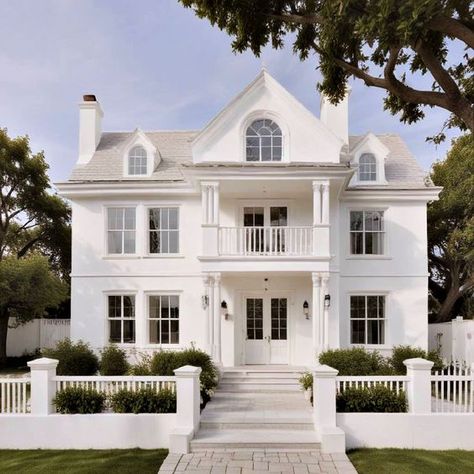 20 Best White Exterior Paint Colors for Lasting Style Creamy White Exterior Paint Colors Behr, White House Cream Windows, Preppy Exterior House, Cloud White Exterior House, White House White Trim, Swiss Coffee Exterior House, Oyster White Exterior House, Warm White Exterior Paint Colors, Cream House Exterior Color Combos