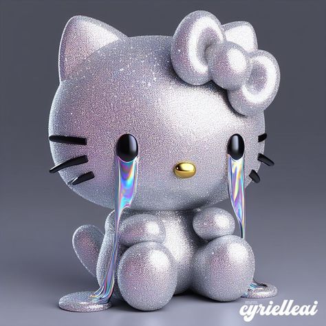 Cute sparkly holographic tears hello kitty ai Metal Wallpaper, Mini Pony, Kitty Art, Hello Kitty Backgrounds, Hello Kitty Art, Sanrio Wallpaper, Marble Wallpaper, Metallic Wallpaper, Hello Kitty Pictures