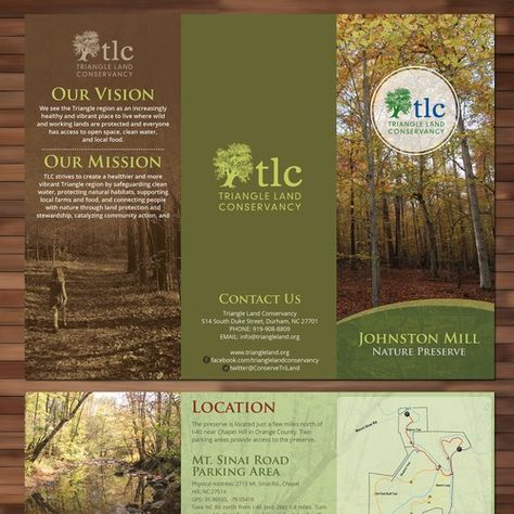 Nonprofit Brochure, Nature Brochure, Rack Cards Design, Brochure Examples, Mental Health Clinic, Rack Card, Design Brochure, Graphic Design Tools, Nature Conservation