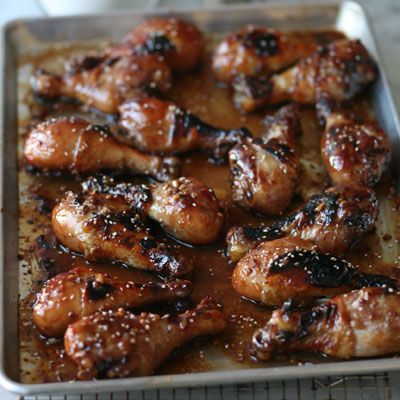 Sticky Drumsticks, Sticky Chicken Drumsticks, Curtis Stone Recipes, Char Sui, Chicken Wing Recipes Fried, Curtis Stone, Drumstick Recipes, Sticky Chicken, Chicken Drumstick Recipes