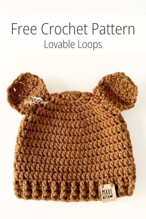 Free and easy teddy bear baby hat crochet pattern; perfect for beginners; includes 4 sizes with bear ears or double pom pom options; great for newborns, preemies, and infants during winter. Baby Crochet Hat With Earflaps, Newborn Beanie Crochet Pattern, Crochet Bear Beanie Free Pattern, Infant Beanie Crochet Pattern Free, Baby Crochet Beanie, Crochet Infant Hats Free Pattern, Baby Beanie Crochet Pattern Free, Bear Beanie Crochet Pattern, Crochet Baby Beanie Free Pattern