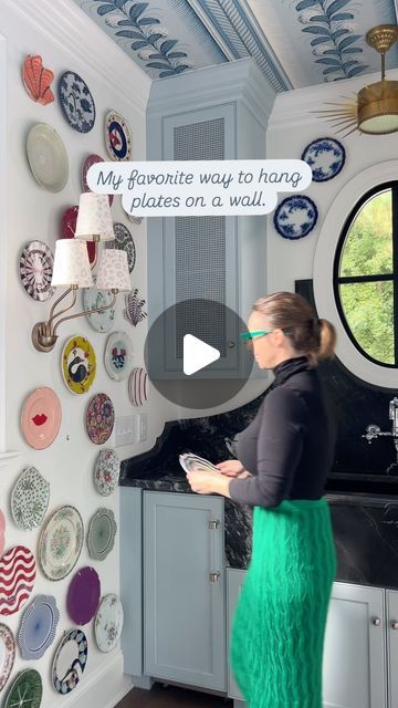 Kristie McGowan on Instagram: "At long last and after a lot of requests - here is my favorite way to hang plates on a wall.  This is a super traditional way to hang plates and after trying different products, this specific product is my favorite for a few reasons:

1. They come with everything you need to hang a plate, including the hardware that goes on both the plate and the wall. 2. The edges that lip over the plate are rubber tipped so the edge of the plate is protected and you don’t have metal possibly chipping the edge of the plate. 3. The springs on the hanger are firm but have a lot of stretch. I learned why this is important when I tried a cheaper version and my finger got stuck under the metal as I was stretching it over a plate. It was so tight and painful we had trouble getting How To Hang Plates On Wall, Plates On Wall In Dining Room, Hanging Plates On The Wall Ideas, Plates On A Wall, Hang Plates On Wall, Plate Wall Decor, Hanging Plates, Wall Plates, Have Metal