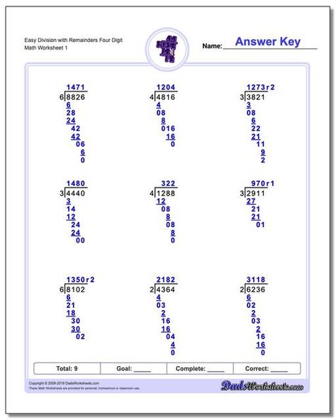 Long Division Worksheets with detailed answer keys, versions with and without remainders, multi digit problems and more! Click through to try these division worksheets, or thousands of other free printable PDF resources! No login or email signup... Just print and practice! Division With Remainders Worksheets, Long Division With Remainders, 3rd Grade Division, Division With Remainders, Long Division Practice, Live Worksheet, Math Fact Worksheets, Long Division Worksheets, Division Practice