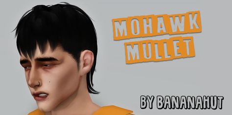 Sims 4 Hair Male, Short Mullet, Mohawk Mullet, Sims 3 Cc Finds, Sims 4 Anime, Short Dark Hair, Pelo Sims, Sims 4 Download, Free Sims