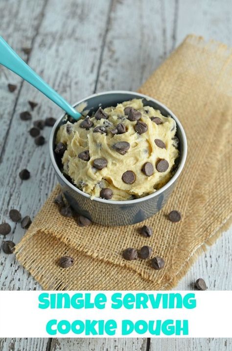 Eggless Single Serving Cookie Dough Recipe- indulge in a small dish of safe-to-eat cookie dough ready in 3 minutes! www.savoryexperiments.com Single Serving Cookie, Single Serving Cookie Dough, Eggless Cookie Dough Recipe, Cookie Dough Vegan, Cookie Dough For One, Edible Chocolate Chip Cookie Dough, Eggless Cookie, Eggless Cookie Dough, Nutella Cookie