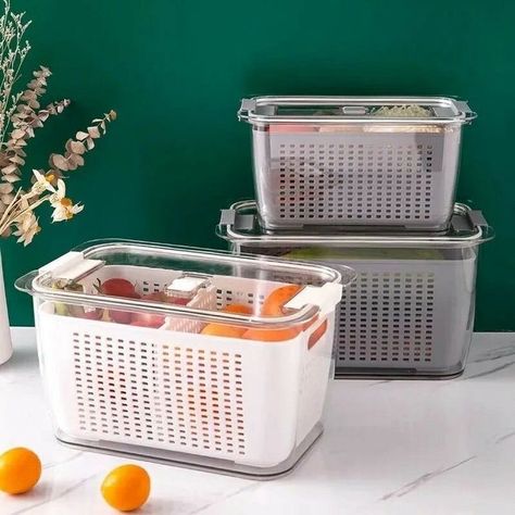 Fresh Produce Storage, Fridge Essentials, Healthy Picnic, Produce Storage, Fruit And Vegetable Storage, Washing Basket, Vegetable Storage, Fridge Storage, Fruit Storage