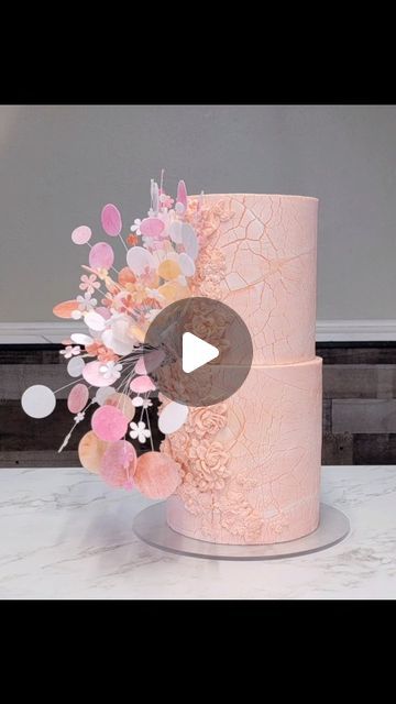 Sophisticakes By Mary on Instagram: "Using paper punches to create this wafer paper spray to finish off this CRACKLED MARBLE FONDANT CAKE:) https://youtu.be/Idy-7wK58C0 GORGEOUS! #Cake #wallpapercake #geometriccaketopper #waferpaperspray #crackledfondant #marbledfondant  #basreleif #youtube #youtubetutorial" Marble Fondant, Geometric Cake Topper, Paper Punches, Wafer Paper Cake, Wafer Paper, Paper Punch, Fondant Cake, Youtube Tutorials, Fondant