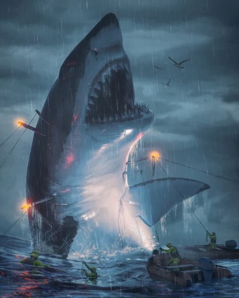 Meg Shark, Scary Ocean, Shark Pictures, Big Shark, Megalodon Shark, Shark Art, Sea Monster, Cosmic Horror, 다크 판타지