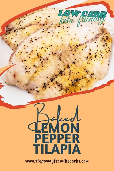 This Baked Lemon Pepper Tilapia is simple, flavorful, and needs only three ingredients and 20 minutes to throw it together. And it’s low carb and healthy too! Baked Lemon Pepper Tilapia, Talapia Ideas Baked, Baked Tilapia Recipes Oven, Lemon Butter Fish, Lemon Pepper Tilapia, Tilapia Recipes Healthy, Oven Baked Tilapia, Lemon Tilapia, Tilapia Recipes Easy