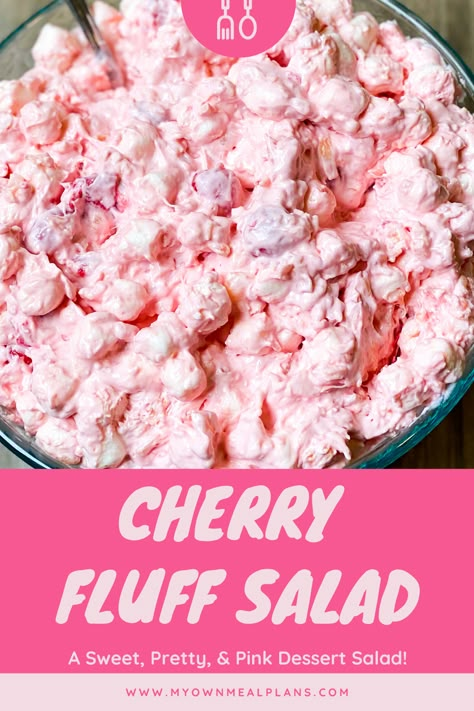 Cherry Fluff Salad is one of my favorite cherry recipes! This easy dump and go salad is perfectly sweet, pretty and pink! It can be served as a fruity, side dish or as a delightful dessert on your table! This recipe comes together in a matter of minutes and I love that it’s a dump recipe. Make it with me! Pink Salad Recipe, Cherry Fluff Salad, Cherry Salad Recipes, Cherry Fluff, Filling Salad Recipes, Cherry Salad, Fluff Salads, Congealed Salad, Fluff Salad Recipes