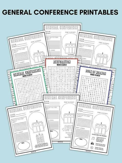 Free General Conference Printables 2021 - So Festive! General Conference Quiet Activities, Primary Conference Ideas, General Conference Activities For Nursery, Primary General Conference Packet, General Conference Journal Printable, Lds Yw General Conference Ideas, General Conference Bingo Printables, April 2024 General Conference Packet, Free General Conference Printables 2023