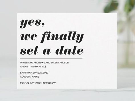 Wedding Invitations Funny Creative, Finally Getting Married Save The Date, Wedding Invite Wording Funny, Funny Save The Date, Cards For Couples, Wedding Invitation Quotes, Unique Wedding Invitation Wording, Funny Save The Dates, Wording Ideas