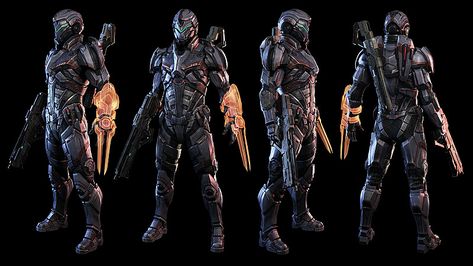 Secret Armors in Mass Effect 1 Scfi Soldier, Mass Effect Armor, Mass Effect 4, Sci Fi Uniform, Odst Halo, Mass Effect N7, Powered Armor, Mass Effect Universe, Mass Effect 3