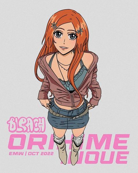 EMW on Instagram: “How do we feel about Orihime? 👀 • • • #anime #bleach #orihime #bleachfanart #fanart #animeart #fashion #orihimeinoue” Orihime Pfp, Bleach Streetwear, Orihime Bleach, Bleach Orihime, Ichigo And Orihime, Ichigo Y Rukia, Inoue Orihime, Orihime Inoue, Bleach Anime Art