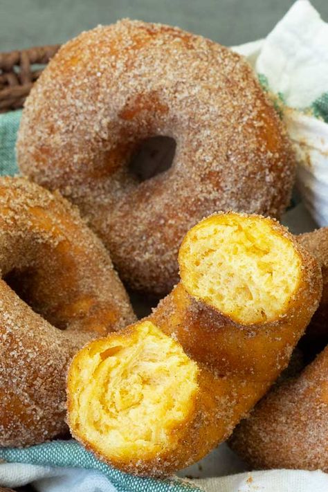 Super simple straight forward recipe of soft and fluffy sweet potato donuts. I'm coating them in cinnamon sugar. Coat them with your favourite toppings. Sweet Potato Donut Recipe, Potato Donuts, Easy Donuts, Sweet Potato Waffles, Straight Forward, Warm Milk, Donut Recipes, Cinnamon Sugar, Dry Yeast