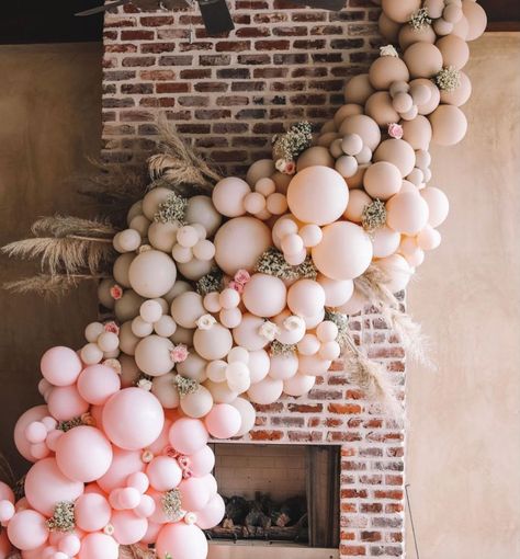 Balloons Around Fireplace, Fireplace Balloon Decor, Balloons On Fireplace, Balloon Arch Over Fireplace, Balloon Arch Fireplace, Balloon Garland On Fireplace, Balloon Garland Fireplace, Fireplace Balloon Garland, Balloon Fireplace