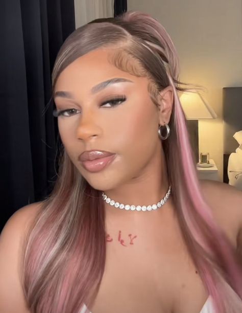 @tati on tiktok wearing dorsanee hair✨ Neopolatin Hair, Neopolotin Hair, Neoploaton Hair, Nepolian Hair, Neopaliton Hair, Neapolitan Hair Color, Neopolitan Hair Highlights, Napoleon Hair, Hair Inspp