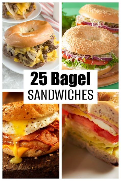 Best Bagel Sandwich, Steak Bagel, Healthy Bagel Sandwich, Bagel Sandwich Lunch, Bagel Sandwich Recipes, Croissant Sandwiches, Healthy Bagel, Bagel Sandwiches, I Lost 100 Pounds