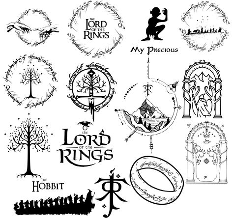 Lord Of The Rings Design, Rings Tattoo, Lord Of The Rings Tattoo, Tattoo Vector, The Rings, Lord Of The Rings, Design Art, Collage, Design