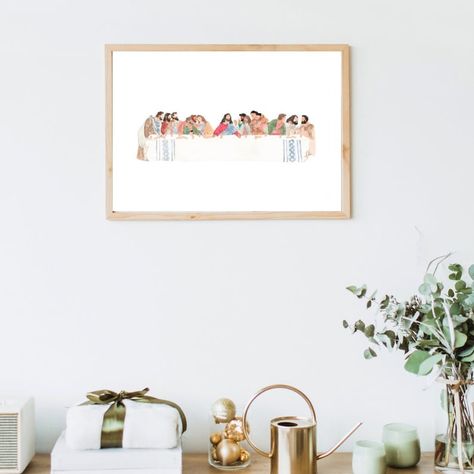 Bring the soft colors of this Last Supper Watercolor art image to your home. Original art prints available! Last Supper Watercolor, Last Supper Art, The Last Supper, Original Art Prints, Last Supper, Watercolor Art Prints, Wedding Basket, Custom Art, Soft Colors