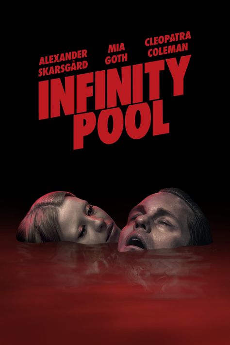 infinity pool movie poster with two people in a red pool.
a new horror film 2023, horror movie aesthetic,analogue horror. Pool 2023, Isolated Island, Island Resort, Infinity Pool, Movie Poster, The Movie, Pool, Film