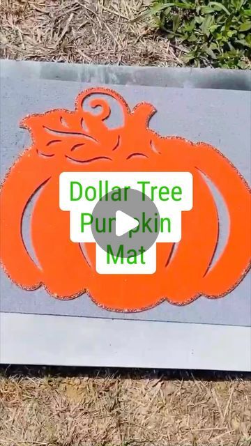 Olivia Parazine on Instagram: "Transform your entryway with this adorable DIY Dollar Tree pumpkin floor mat—perfect for welcoming fall! 🍂🧡 #DIYDecor #dollartree #dollartreefall" Make Garland, Fall Welcome Mat, Dollar Store Pumpkin, Wood Leaf, Dollar Tree Pumpkins, Dollar Tree Fall, Welcome Fall, Diy Signs, Welcome Mat