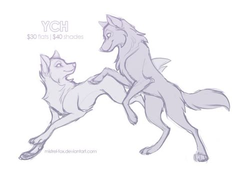 2 Wolves Drawing, Wolf Art Cartoon, Wolf Ych Base, Wolf Couple Drawing, Wolf Art Base, Wolf Couple Art, Therian Couple, Animal Couple Drawing, Animal Art Drawing Sketches