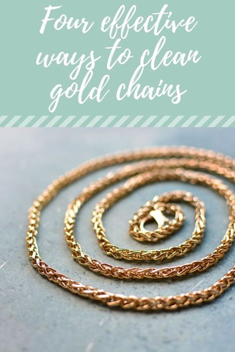 Clean Gold Jewelry At Home, Upcycle Jewelry, Jewelry Cleaner Diy, How To Clean Gold, Clean Gold Jewelry, Homemade Cleaning, 18k Gold Chain, Jewelry Knots, Gold Anklet