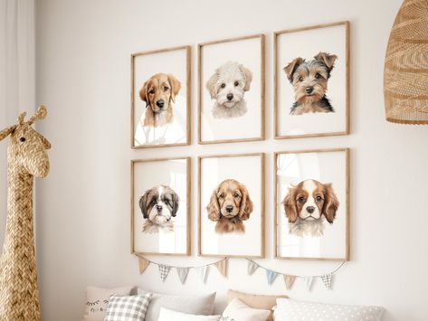 Disney Dog Nursery, Puppy Theme Room, Cutest Puppy Breeds, Dog Nursery Theme, Puppy Nursery Theme, Puppy Nursery Decor, Dog Nursery Art, Dog Nursery Decor, Puppy Nursery