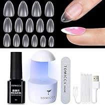 Festival Nail Art, Almond Gel Nails, Gel Nail Set, Short Almond Nails, Uv Nail Lamp, Soft Gel Nails, Matte Nail, Gel Glue, Gel Nail Tips