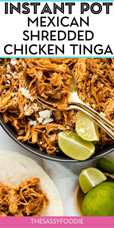 Enchiladas Poblanas, Mexican Chicken Tinga, Spicy Mexican Rice, Shredded Mexican Chicken, Chicken Tinga Recipe, Chicken Tinga, Family Breakfast Recipes, Mexican Shredded Chicken, Roasted Tomato Salsa